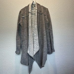 Boutique Gray cardigan with zipper detail